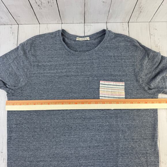 Marine Layer Gray Heather Re-Spun Contrast Pocket Short-Sleeve T-Shirt Size M/L - Picture 11 of 12